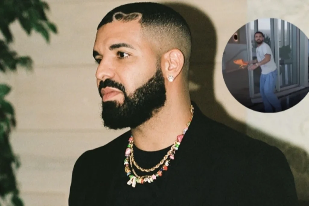 Drake Lempar Sandal Oranye ke arah Drone menjadi viral
