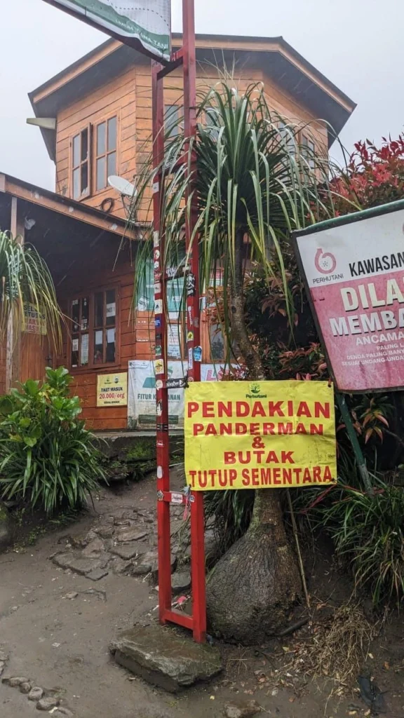 Pos Pendakian Gunung Buthak dan Panderman ditutup