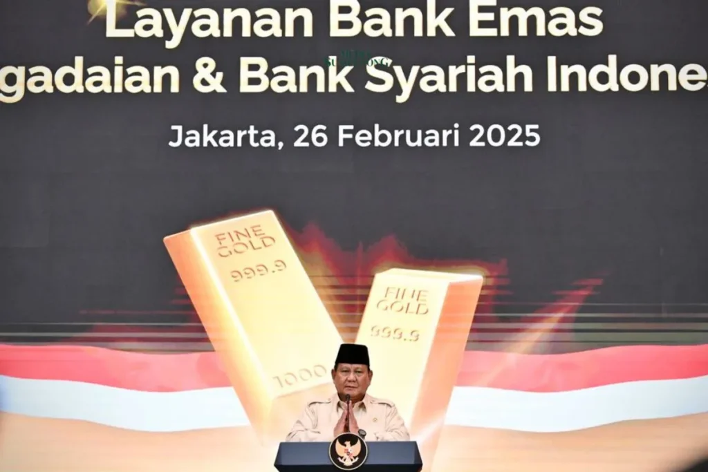 Presiden Prabowo Resmikan Bank Emas Pertama di Indonesia