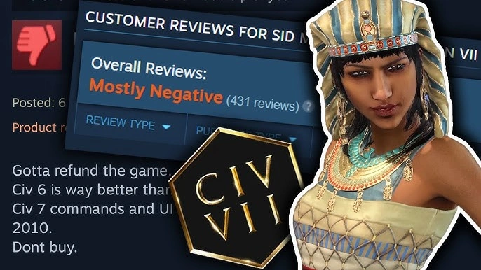 Rate negatif terhadap game Civilization 7 membuat gempar publik di Steam