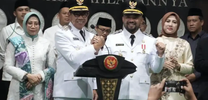 Foto : Acara penyambutan Wali Kota dan Wakil Wali Kota Batu Nurochman-Heli Suyanto