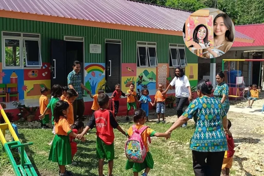Erika Richardo bikin karya di PAUD Sumba Barat Daya