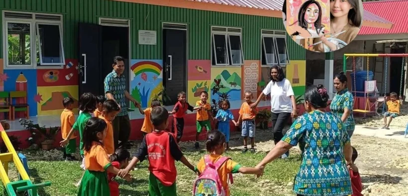 Erika Richardo bikin karya di PAUD Sumba Barat Daya