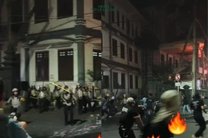 Ricuh Demo Tolak UU TNI di Malang: Pos Keamanan Dibakar, Molotov Melayang