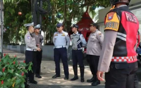 Ciptakan kondisi aman & kondusif pasca pelantikan Wali Kota dan Wakil Wali Kota Batu terpilih, Polres Batu menggelar patroli skala besar