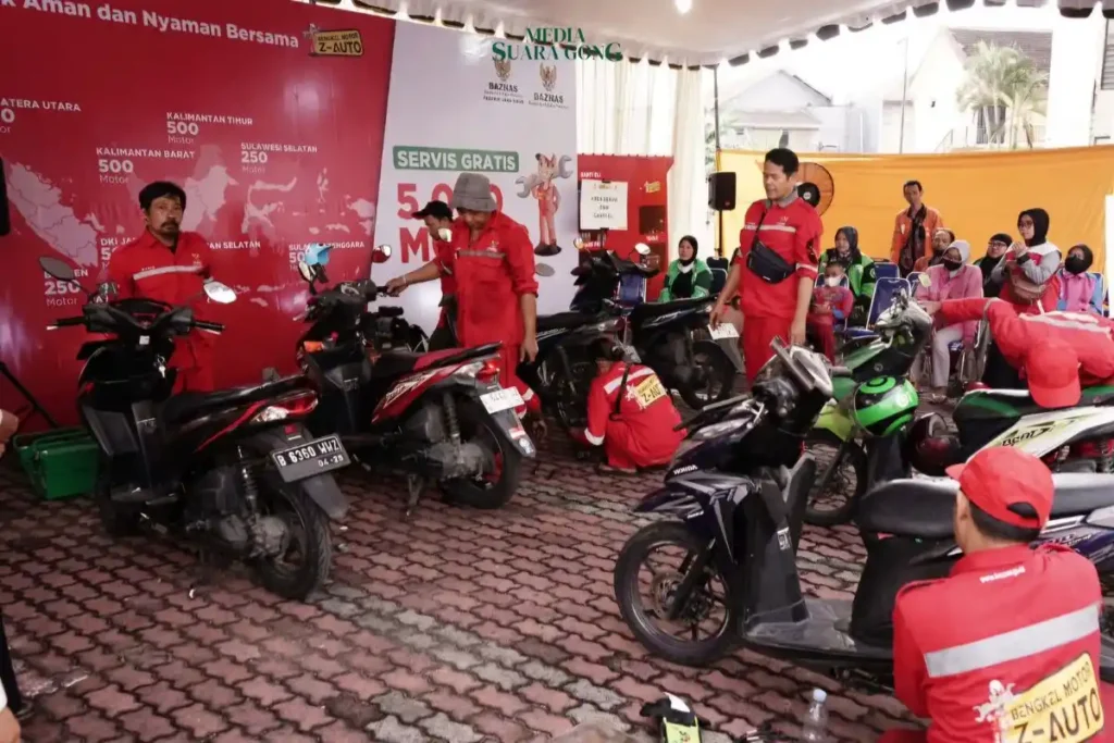 Baznas Jatim Gelar Servis Motor Gratis, Bantu 500 Pemudik Lebaran