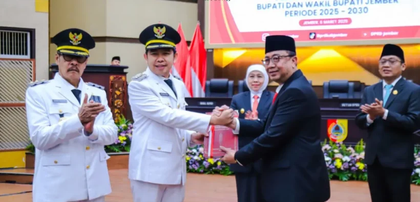 Serah Terima Jabatan dan Penyampaian Visi-Misi Bupati Jember 2025-2030