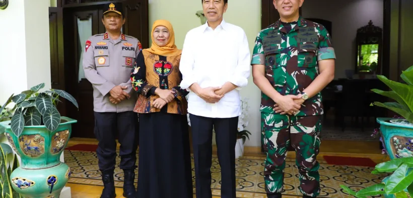khofifah bersama pangdam kapolda silaturahmi ke jokowi