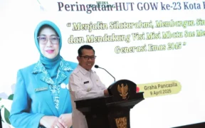 Wali Kota Batu, Nurochman menghadiri kegiatan peringatan Hari Ulang Tahun (HUT) ke-23 Gabungan Organisasi Wanita (GOW) Kota Batu