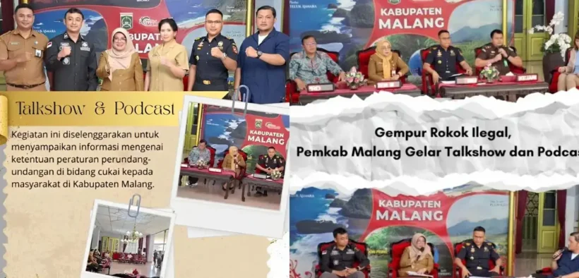 Komitmen dalam memberantas Rokok Ilegal, Pemkab Malang Melalui Diskominfo menggelar podcast bertajuk Gempur Rokok Ilegal