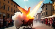 Scoppio del Carro kembang api merpati di Florence (Ilustrasi oleh: Lusia)