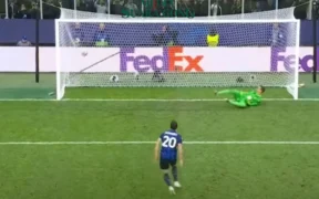 Gol Calhanoglu dalam laga Inter vs Barca tadi Malam (Tangkap Layar oleh: Galih)