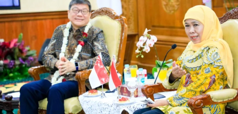 Khofifah selaku perwakilan Jawa Timur bertemu Dubes Singapura (Foto oleh: Wahyu)