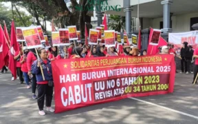 May Day di Kota Malang berlangsung tertib (Foto oleh: Galih)