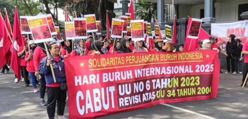 May Day di Kota Malang berlangsung tertib (Foto oleh: Galih)