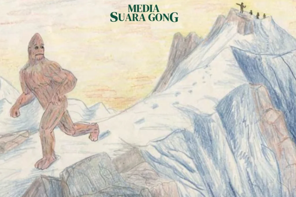 Penampakan Yeti menurut Eric Sheapton (Ilustrasi oleh: Galih)