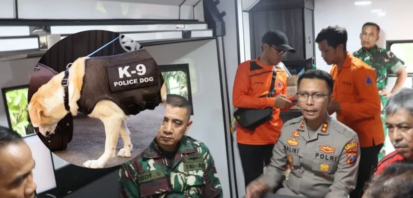 Tim gabungan Kerahkan K9 Unit dalam Upaykan pencarian dan evakuasi korban tanah longsor Trenggalek yang terkendala akses