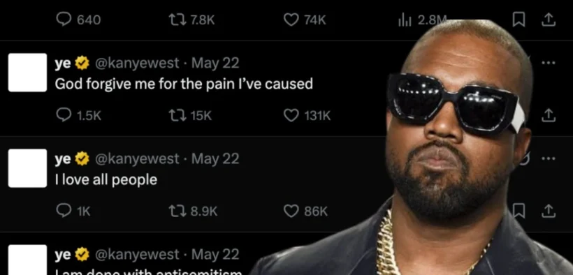Kanye West tampaknya mulai menarik diri dari pernyataan kontroversialnya di masa lalu yang bernada antisemitisme