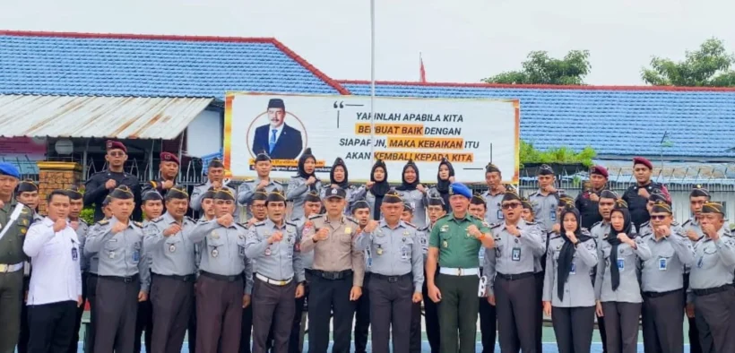 Komitmen Bersih Narkoba, Lapas Kelas IIB Jombang Deklarasi dengan Polisi Militer dan Polres pada Selasa (27/5/2025).