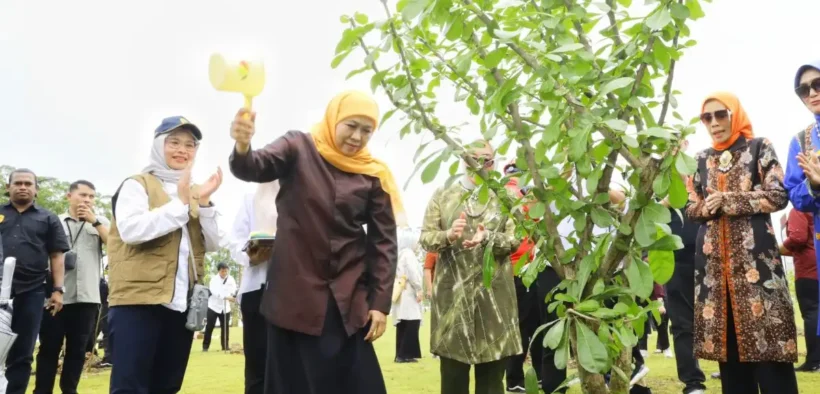 Tanam Pohon Maja di IKN Kalimantan Timur, Senin (12/5/2025), Gubernur Khofifah Tegaskan Peran Jawa Timur Sebagai Gerbang Baru Nusantara