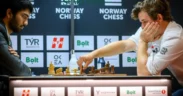 Gukesh berhasil kalahkan Carlsen dalam Turnamen Catur Norwegia (Tangkap Layar oleh: Adj)
