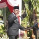 Wali Kota Batu Saat upacara bendera Peringatan Hari lahir Pancasila di halaman Balai Kota Among Tani, Senin pagi (2/6/2025).