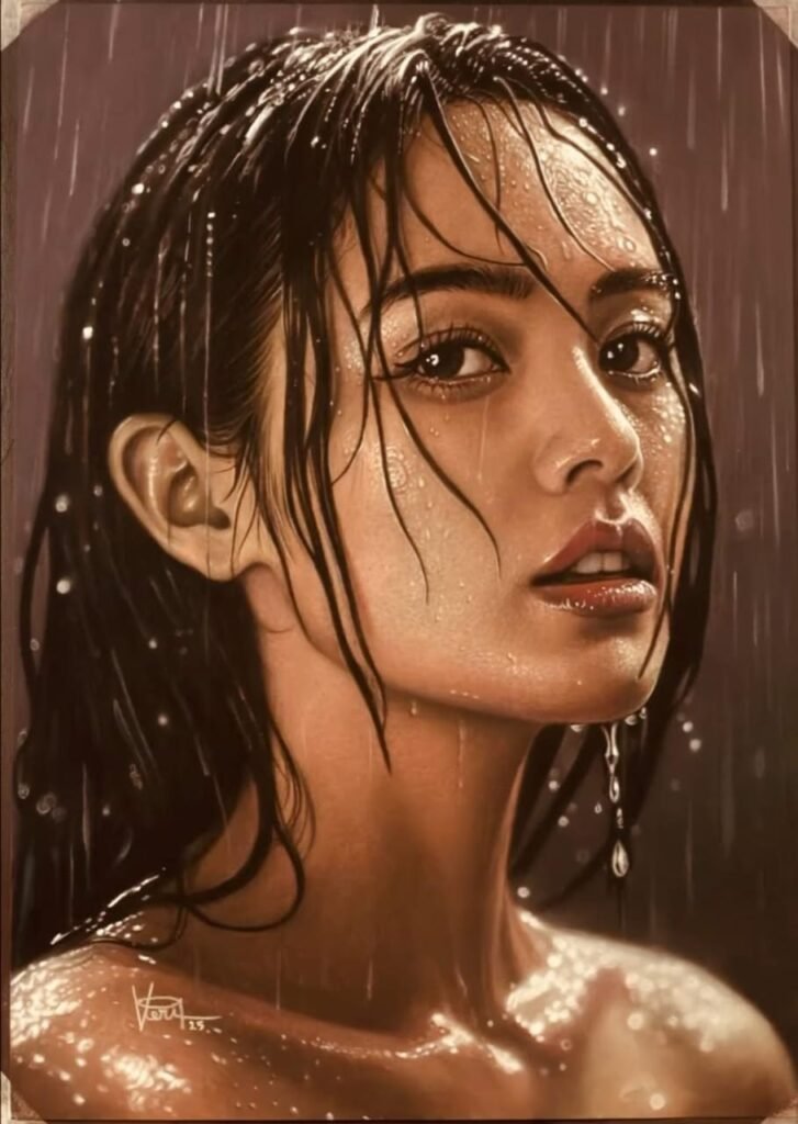 Lukisan "Gadis Mandi Hujan" Karya Veri Apriyatno