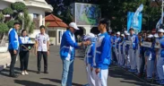 Pelepasan Kontingen PORPROV Jatim IX Tahun 2025, bersama Wali Kota Malang dan Atlet. (MemoX/fat)