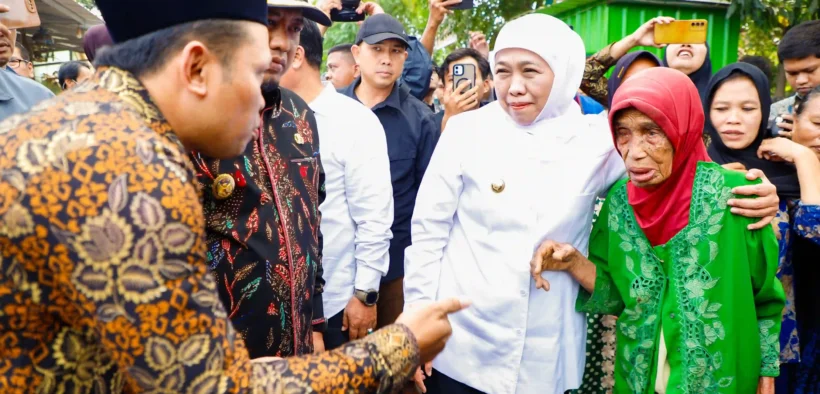 Kurangi Dampak Banjir dan Abrasi Sungai, Gubernur Khofifah pemasangan bronjong di 8 titik pada 3 sungai di Kabupaten Probolinggo.