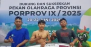 Atlet Selancar kontingen Kabupaten Malang di ajang Porprov Jawa Timur 2025 berhasil membawa pulang medali emas