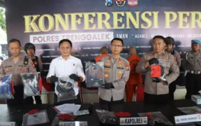 2 orang residivis asal Sawahan Kota Surabaya ditangkap oleh jajaran Satreskrim Polres Trenggalek karena diduga melakukan aksi curanmor