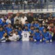 Ft: Pertandingan Futsal Putra Porprov IX Jatim 2025 antara Kota Malang melawan Pamekasan. (fat)