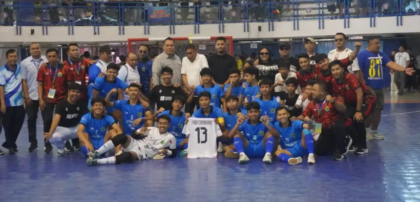 Ft: Pertandingan Futsal Putra Porprov IX Jatim 2025 antara Kota Malang melawan Pamekasan. (fat)