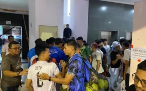 Ricuh Final futsal putra Porprov IX Jawa Timur 2025 antara Kota Malang vs Surabaya yang digelar di Graha Polinema, Kamis (27/6).