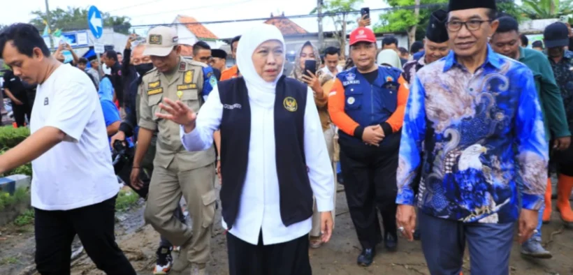 Khofifah kunjungi proyek pelebaran sungai di Pamekasan (Foto oleh: Wahyu)
