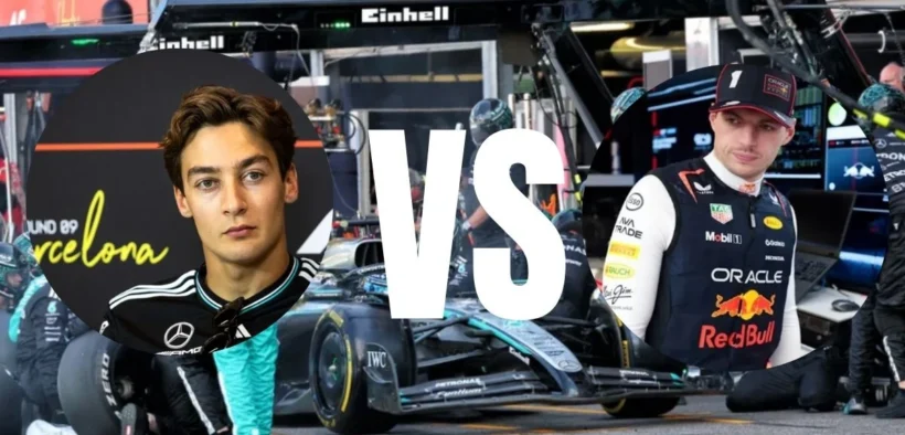Konflik George Russell dan Max Verstappen Memanas (Ilustrasi oleh: Galih)