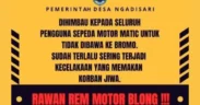 Peringatan Pemerintah Desa Ngadisari Bagi Peringatan Untuk Pengguna Sepeda Motor Matic di Kawasan Bromo
