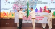 Sebanyak 464 atlet Porprov Jatim resmi dilepas oleh Bupati Pasuruan, Rusdi Sutejo digelar di Auditorium Mpu Sindok, Kamis (12/6/2025).