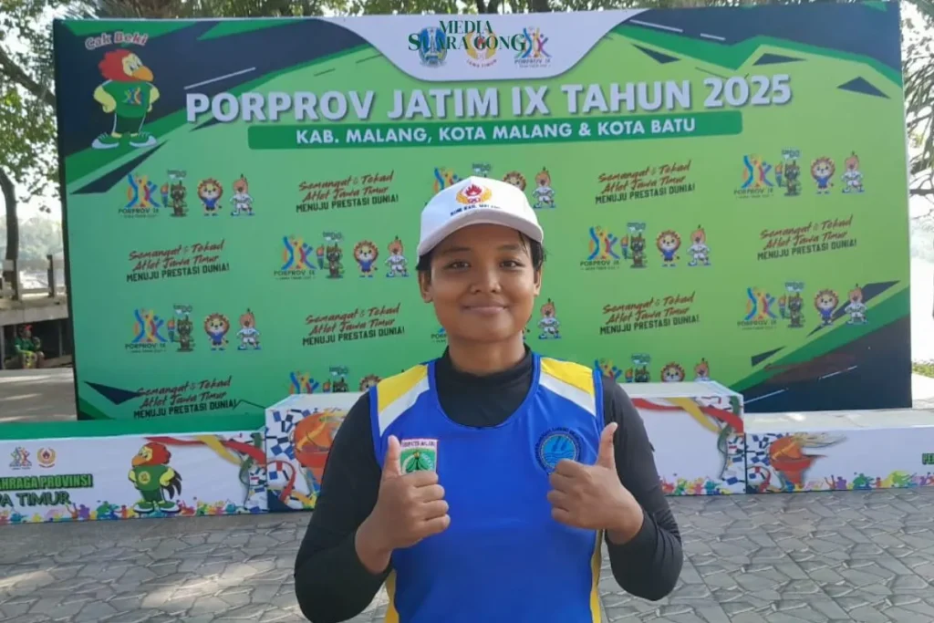 Atlet dayung muda Chindy Marselima Anggreani perwakiln Kabupaten Malang ini sukses meraih medali perunggu di Porprov Jawa Timur 2025