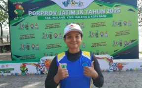 Atlet dayung muda Chindy Marselima Anggreani perwakiln Kabupaten Malang ini sukses meraih medali perunggu di Porprov Jawa Timur 2025