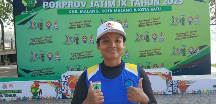 Atlet dayung muda Chindy Marselima Anggreani perwakiln Kabupaten Malang ini sukses meraih medali perunggu di Porprov Jawa Timur 2025