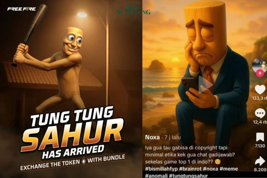 Game populer Garena Free Fire diduga langgar etika terhadap karya AI kreator lokal Noxa, yang dikenal melalui “Tung Tung Tung Sahur”,