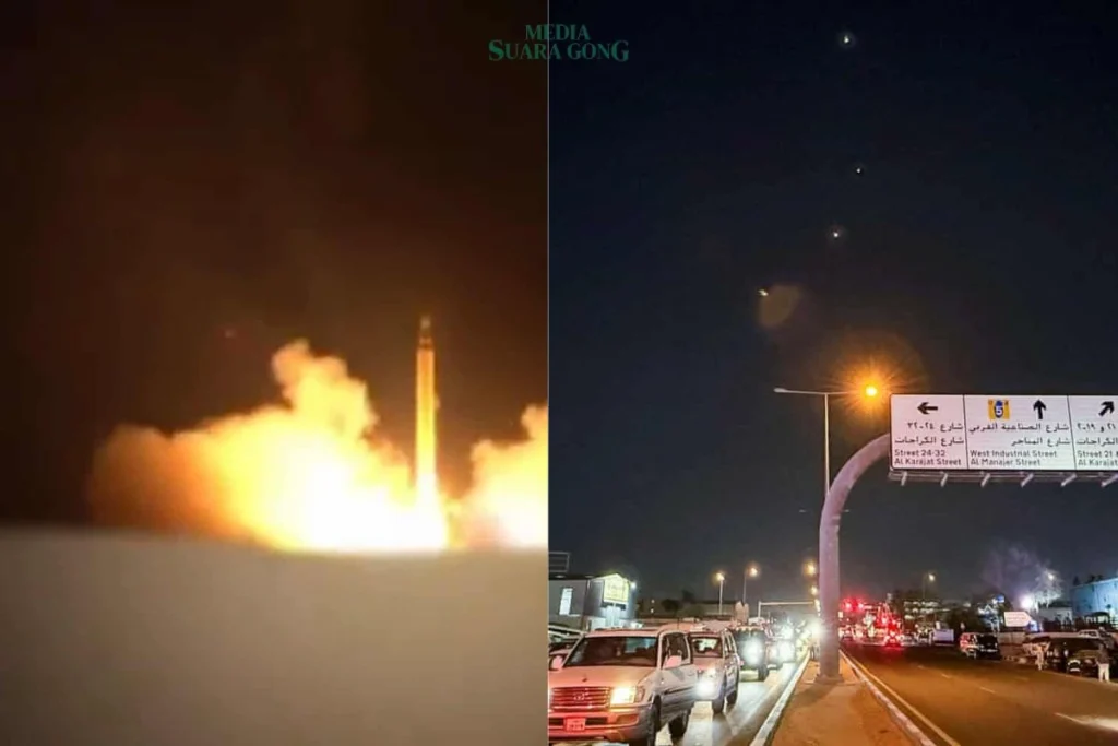 Iran melancarkan serangan rudal ke Pangkalan Udara Al-Udeid di Qatar pada Senin (23/6/2025).