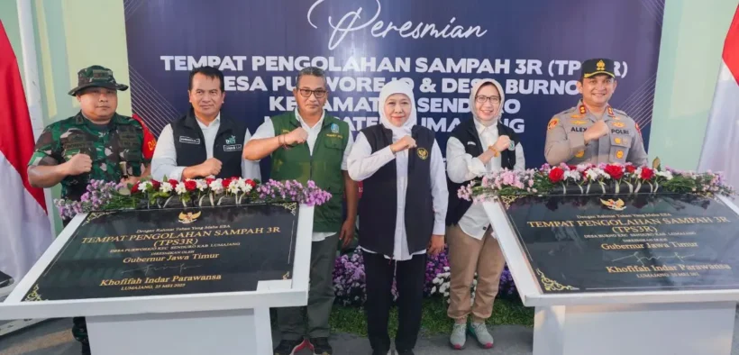 Gubernur Jawa Timur Khofifah Indar Parawansa meresmikan dua Tempat Pengolahan Sampah (TPS) dengan prinsip 3R (Reduce, Reuse, Recycle) di Desa Purworejo dan Desa Burno, Kecamatan Senduro, Kabupaten Lumajang, Minggu (25/5/2025).