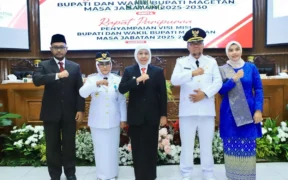 Gubernur Jawa Timur Khofifah Indar Parawansa menghadiri Sertijab Bupati dan Wakil Bupati Magetan periode 2025–2030