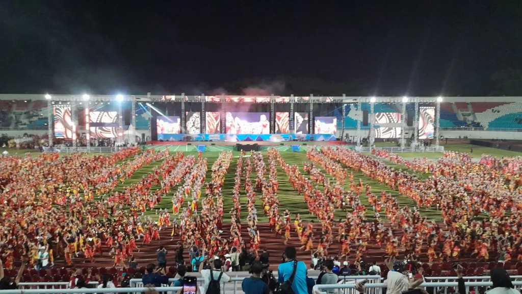 Penutupan Porprov IX Jawa Timur (Jatim) 2025 berlangsung meriah di Stadion Kanjuruhan, Kabupaten Malang, Sabtu (5/7/2025)