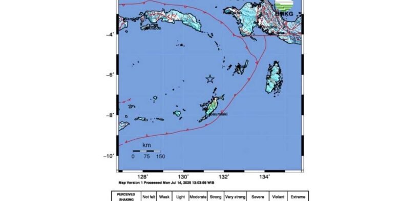 gempa M 6,9 Maluku Tenggara