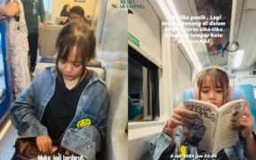 Salah satu korban menceritakan peristiwa KA Sancaka relasi Yogyakarta-Surabaya Gubeng dilempar batu Minggu malam, 6 Juli 2025 saat melintas di antara Stasiun Klaten dan Stasiun Srowot. (Instagram @widya_anggraini_awaw)
