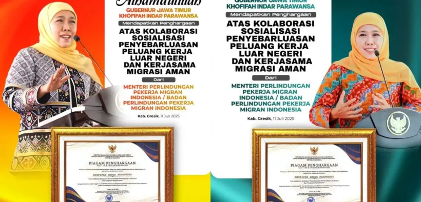 Gubernur Jatim, Khofifah Indar Parawansa, berkomitmen kuat melindungi Pekerja Migran Indonesia (PMI) kembali menuai apresiasi nasional