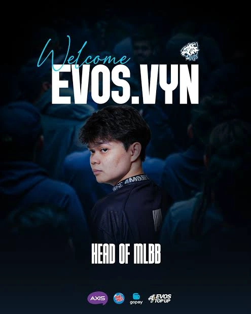 Vyn, Eks kapten RRQ yang dikenal sebagai otak strategi Mobile Legends Indonesia itu resmi bergabung dengan EVOS Esports